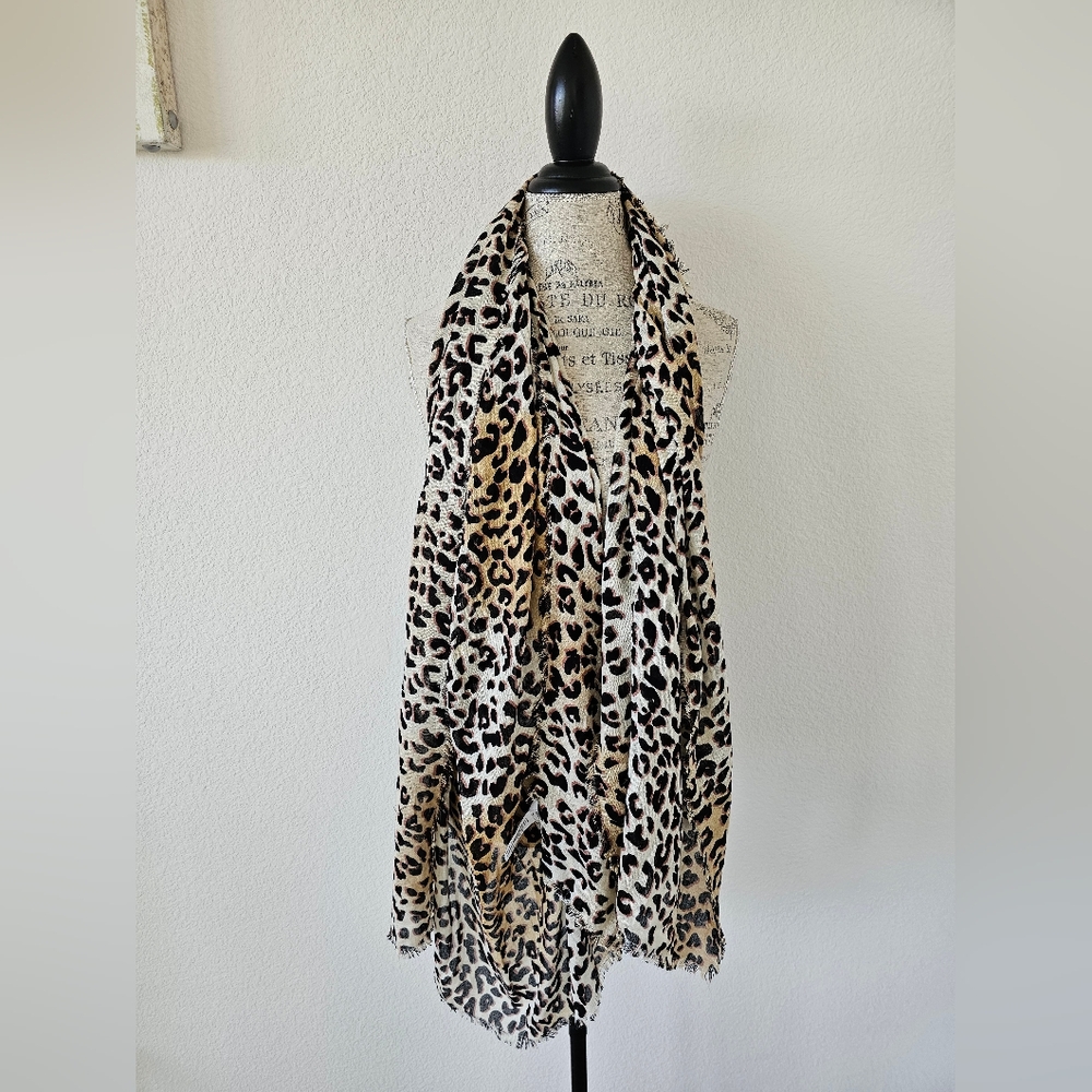 Nordstrom Leopard Print Scarf Soft Viscose Animal Print Wrap